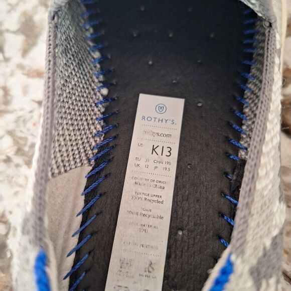 Rothy's Girls Gray Camouflage Slip-On Sneakers size 13K - Picture 7 of 10